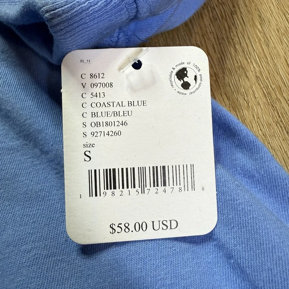 Free‎ People FP Movement Blue Oversized Flowy Short Puff Sleeve Top S $58 MSRP